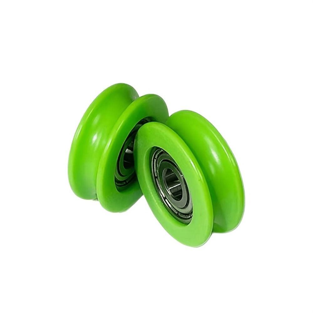 10Pcs Stainless Steel Bearing Pulley 5mm Rubber-Coated Pulley for Bathroom Mobile Door