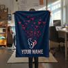 Custom Name Houston Texans Flannel Blanket, High quality Comfortable for All Seasons, Home Decor, Warmth and Comfort