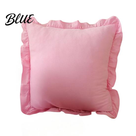 Хлопковая наволочка в стиле кантри с рюшами, декоративная наволочка, чехол для подушки, чехол с клетчатым краем, 18x18, скрытая молния, дюймы 20x12