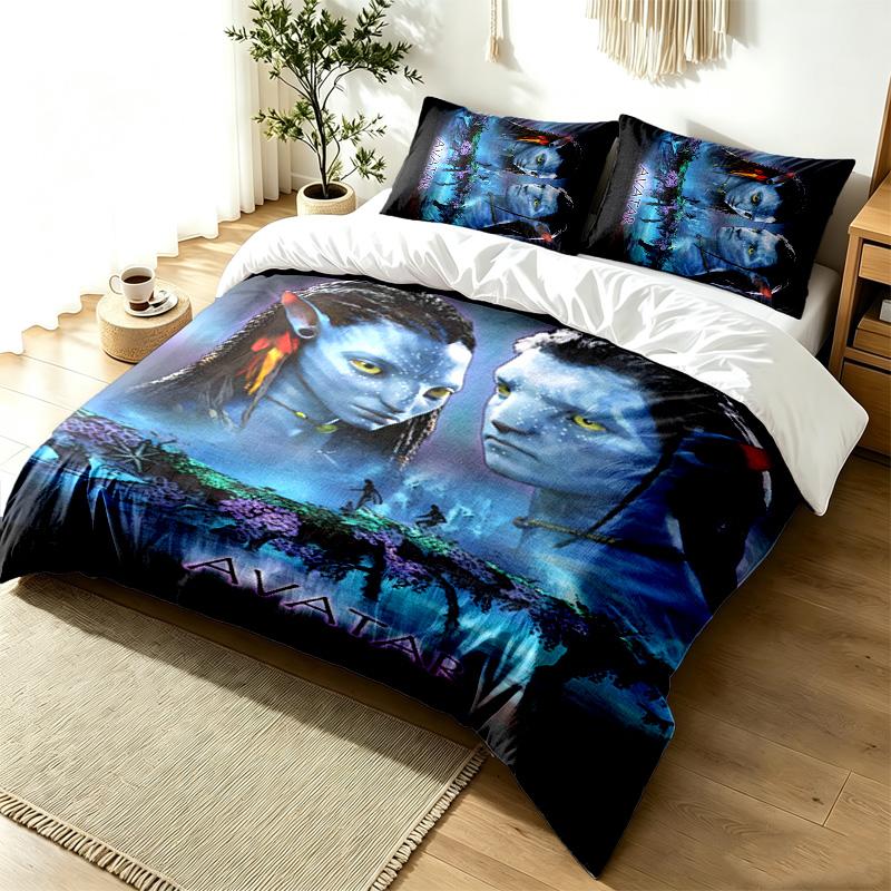 Avatar 3pc Duvet Cover Set Simple Modern Bedding Set Wrinkle Resistant Soft Fabric All Season Use a perfect gift