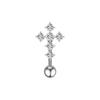 Кристаллы Звезда Подвески Кольца для пирсинга пупка из нержавеющей стали Изящный циркон Кольцо для пирсинга пупка Боди-украшения