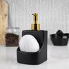 Dishwashing liquid dispenser with sponge container and sponge, ceramic, black, 400 ml