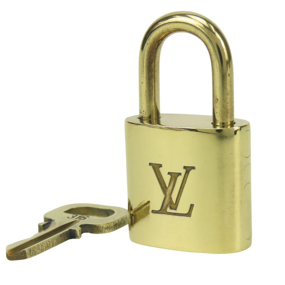 Used LOUIS VUITTON Cadena Key set No.316 metal gold padlock