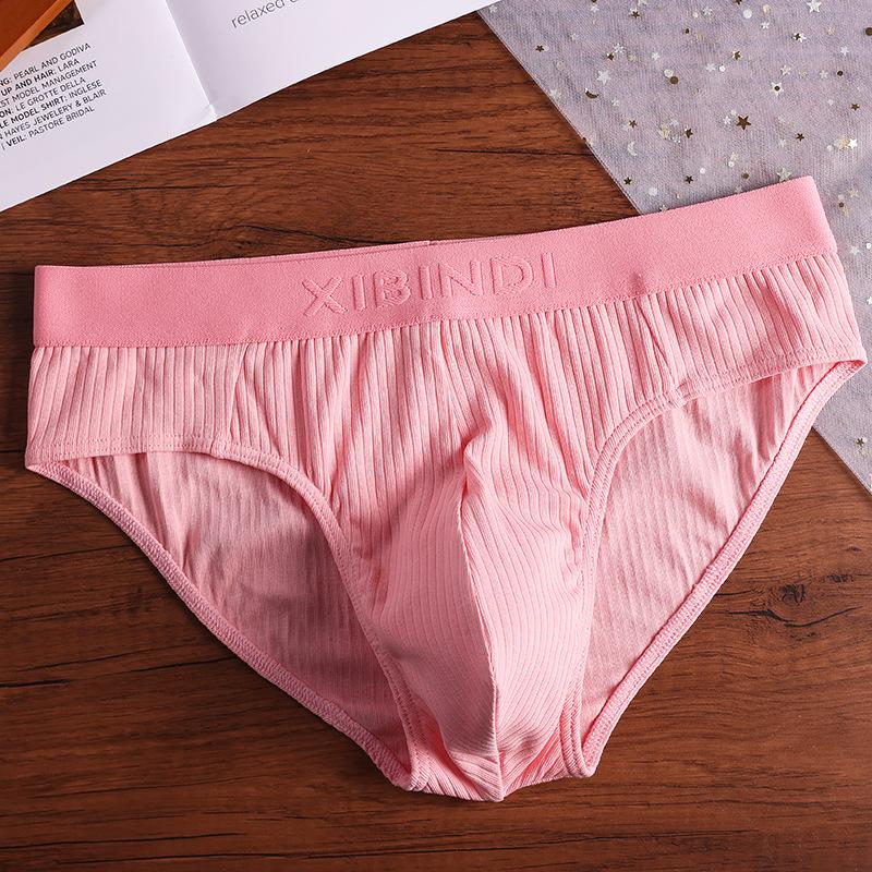 Мужское нижнее белье из чистого хлопка, дышащие трусы-треугольники, молодежные мужские трусы U-образной формы, сексуальные однотонные простые шорты