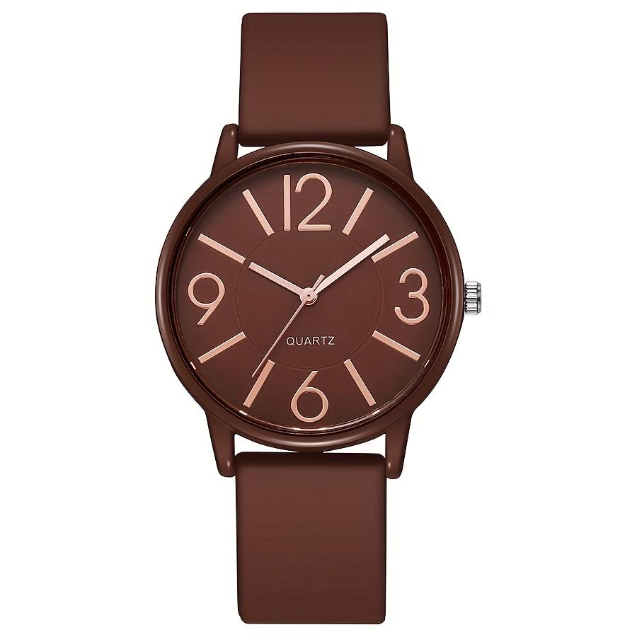 Arabic Dial Women's Quartz Watch Minimalist Silicone Strap Casual Wristwatch for Girls Students Reloj