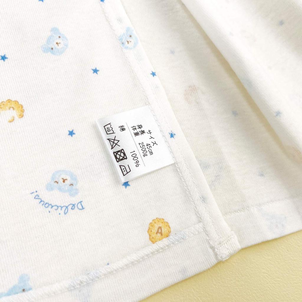 Короткие майки Baby Castle для маловесных детей, набор Cookie Sax, сделано в Японии, для младенцев, 2, 45см, медведь, с рисунком, 100% хлопок,