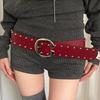 Gothic Wide Women's Belt Designer Dress Jeans Belt Vintage Rivet Waist Belt  Streetwear