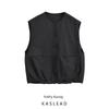 Kaslead New Arrival Women's Fashion Style Fashion Casual Easiest for Match Black Suit Sleeveless Vest Waistcoat