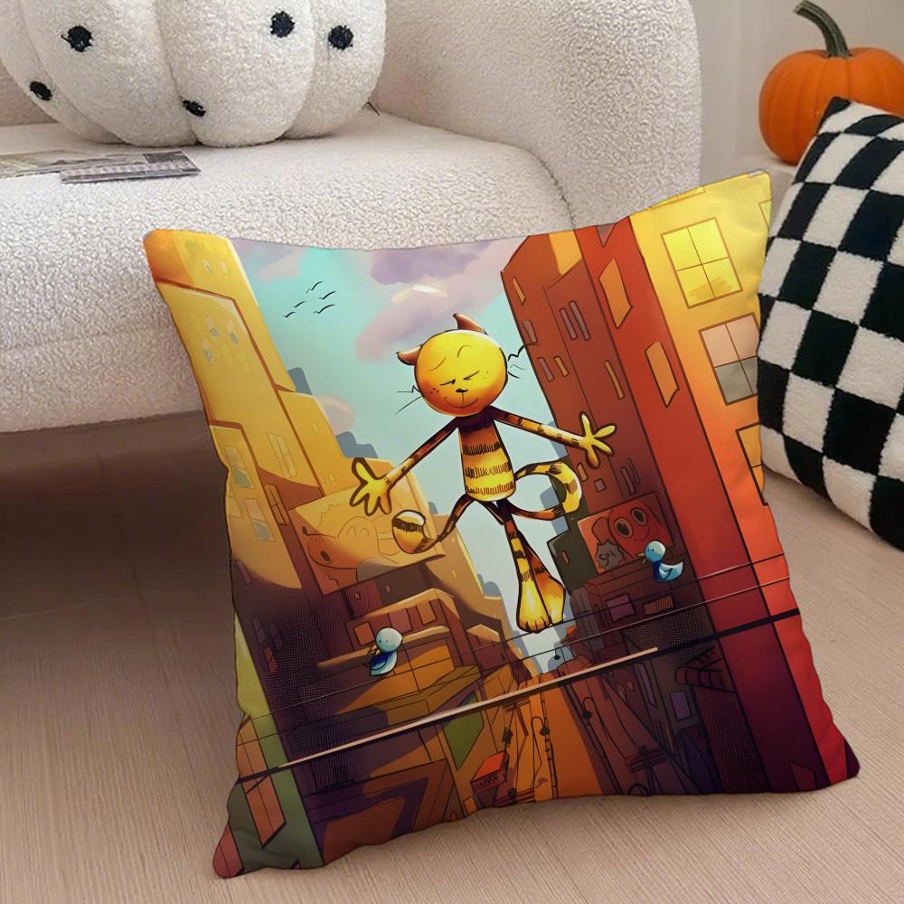 funny cute DDog Man Cushion Cover Throw Pillow Cover Hidden Button Durable Polyester Chair Cushion
