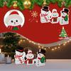 Snowman Christmas Decorations Indoor, Cute Snowman Winter Tiered Tray Decor Set Of 3, Wooden Snowman Xmas Table Decoration For Party Home Shelf Door