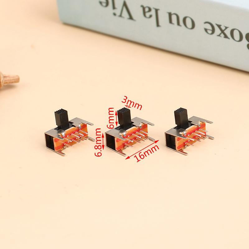 New Metal And Plastic OPP Bag Packaging Toggle Switch Sk23d05g6 Double-row 3-speed 8-pin Horizontal Sliding Toggle Switch 10pcs
