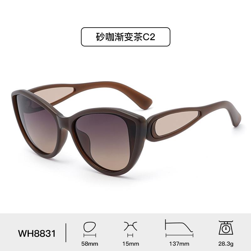 New polarized sunglasses women's sunshade fashion cat eye sunglasses pc frame Internet celebrity personalized glasses legs