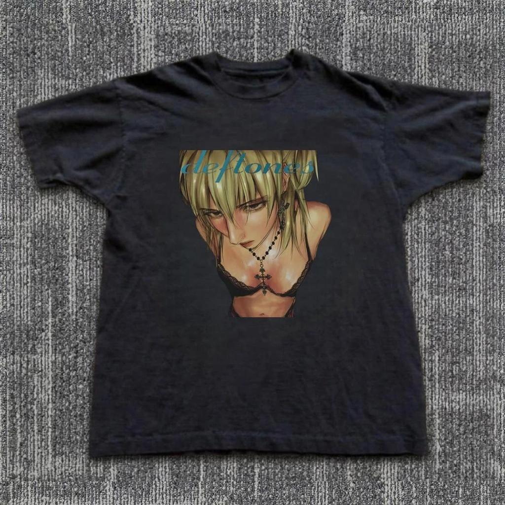 Deft0ne s X Misa black anime tee