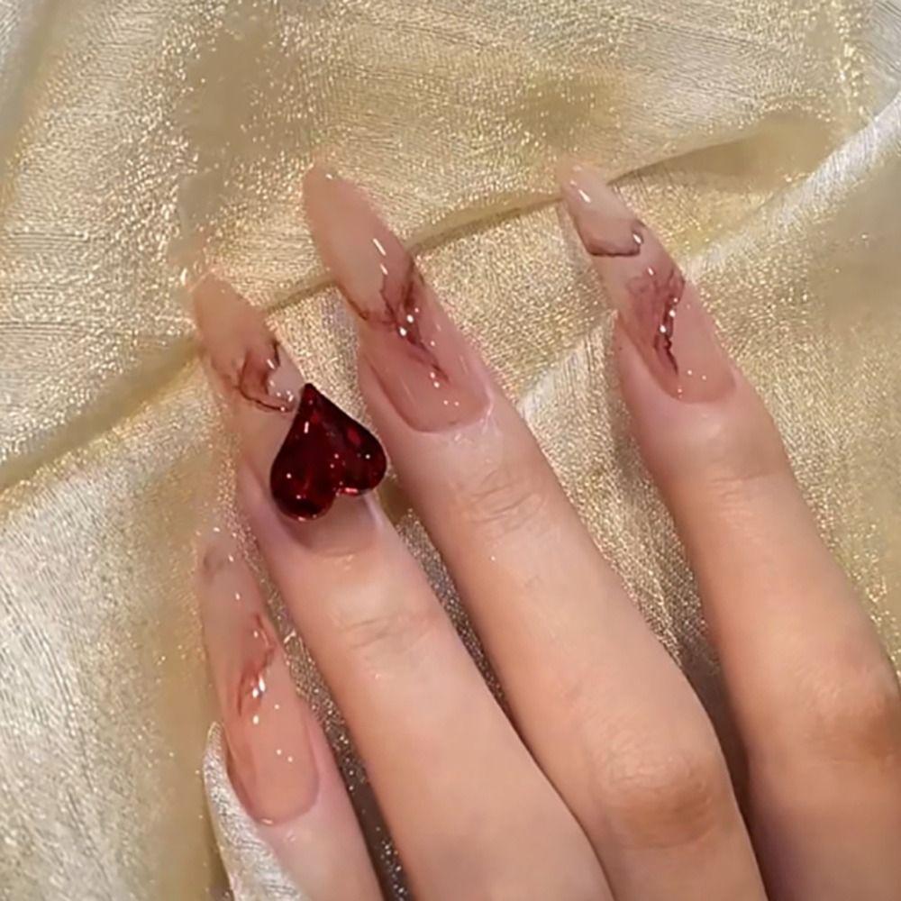 24/30PCS Cat Eye Gradient False Nail Flower Butterfly Love Nail Tips Press on Nails  for Women Girl