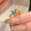 Открытое кольцо с цирконом в виде бабочки, изысканный темперамент, высококлассное кольцо на указательный палец, нишевая легкая роскошь, модные универсальные украшения