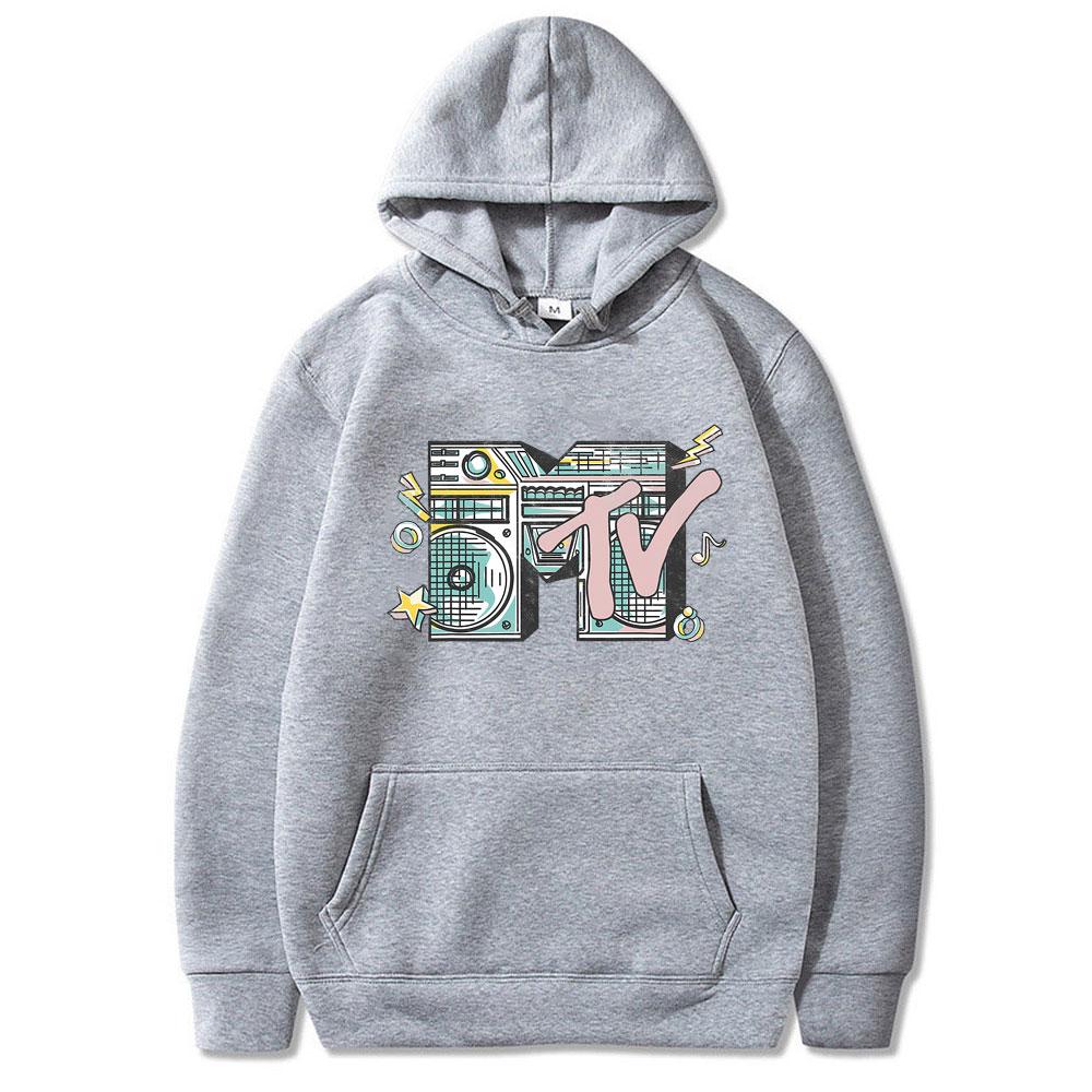 Ограниченная серия MTV Music Television I Want My Boombox Графическая толстовка с капюшоном Мужская Женская Повседневная Винтажная Оверсайз Пуловер Мужские Хлопковые Толстовки с Капюшоном