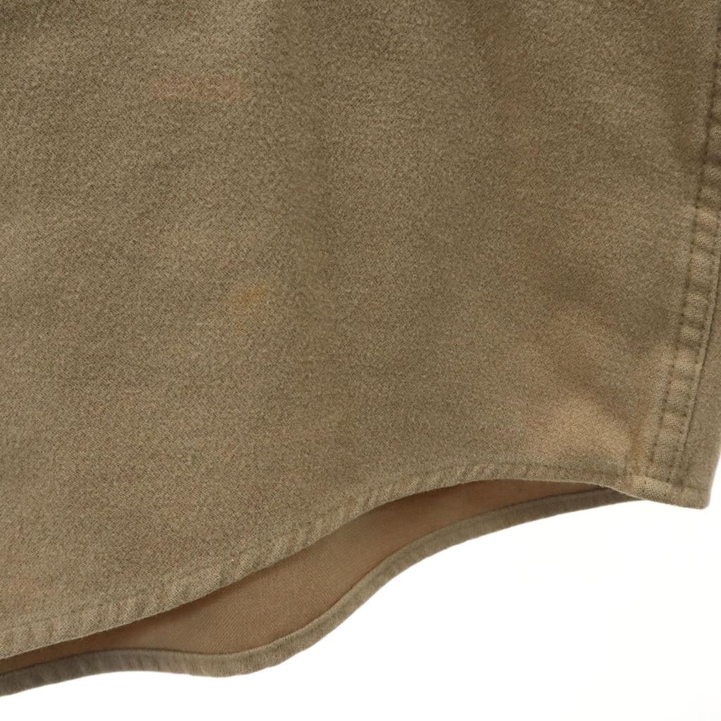 Armani Jeans 90s Made In Italy Old Long Sleeve Flannel Shirt L Beige Men's Used