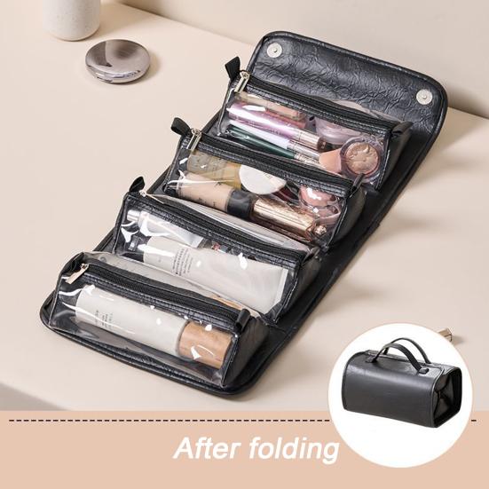 Косметичка для хранения со съемными отделениями и ручкой, водонепроницаемая дорожная косметичка большой емкости
