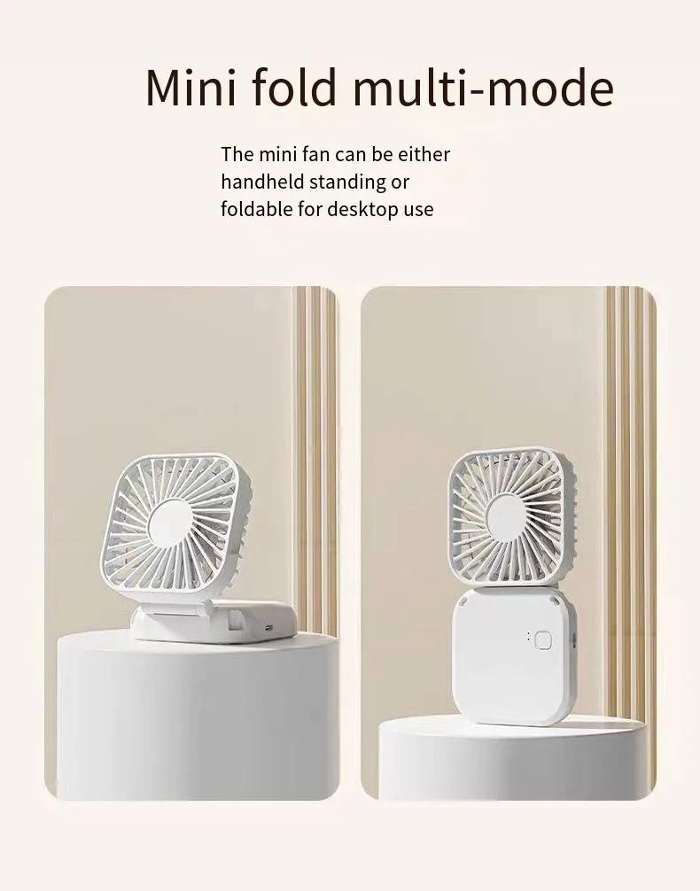 Mini Handheld Fan Mute Foldable Fan Multi-functional Turbine Fan USB Rechargeable Portable Hanging Neck Fan Mini Table Fan