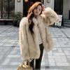 Новая женская зимняя шуба из искусственного лисьего меха с воротником-стойкой, визуально стройнящая, шуба из искусственного норкового меха в стиле знаменитостей
