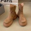 Новые ретро горячие девушки вестерн ковбой короткие сапоги полые дышащие высокие ботинки Martin