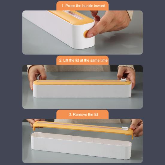 Диспенсер для пластиковой пленки с выдвижным резаком, регулируемый держатель рулона пищевой пленки 2 в 1, режущие инструменты, кухонные гаджеты