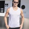 Men Mesh Vest Summer Tank Top Solid Color Round Neck Sleeveless