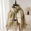 Winter Luxury Plaid Scarf For Women Warm Cashmere Long Bandana Pashmina Female Scarves Tassel Shawl And Wrap  Design Foulard