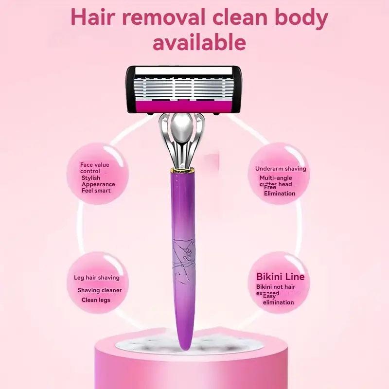6-Layer Women's Razor for Smooth Shaving and Armpit Hair Removal