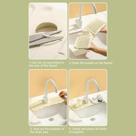 Кухонная раковина, брызговик, силиконовый смеситель, коврик для сушки, губка, держатель для мыла, ванная комната