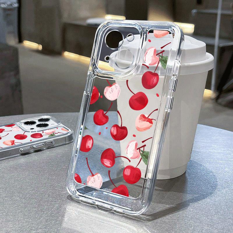 Чехол-арбуз для For Iphone 1 17 Pro Max Лимон Вишня Фрукты Прозрачный Мягкий Чехол для For Iphone 14 16 13 12 Pro Max 11 SE 16E Air