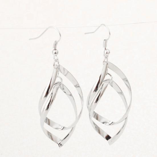 Вечерние элегантные женские спиральные серьги с каплями воды, длинные висячие серьги-крючки