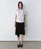 INSILENCE WOMEN Linen Cotton Draping T-Shirt White