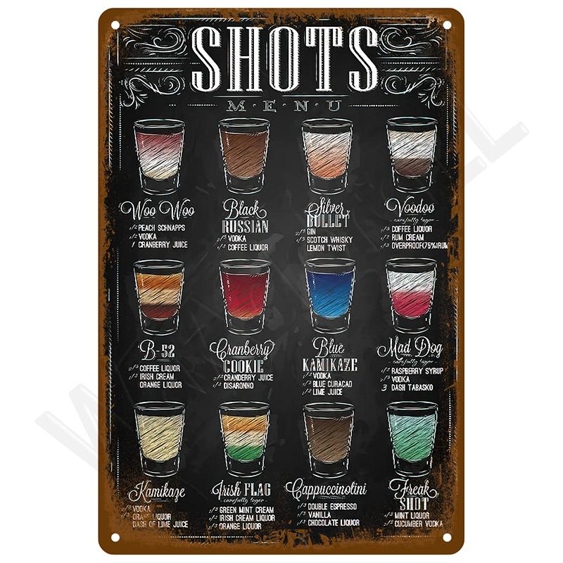 Металлические таблички Винтажные металлические пластины Постеры Ретро Настенное искусство Барные аксессуары Мужская пещера Жестяная табличка Комната Предмет декора Роскошный домашний декор Украшения