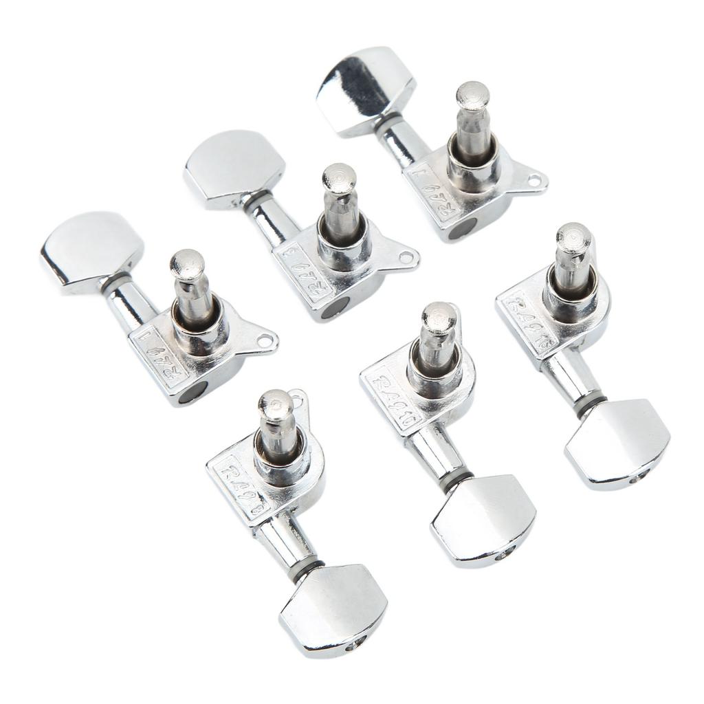 Small Square Fully Enclosed Locking Tuners 3L 3R Metal String Tuning Pegs Guitar Accessories Silver