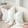 Bow Pillow Padded Soft Touch Plush Solid Color Bow Shape Bedroom Living Room Car Dorm Office Decoration Cushion Sleeping Pillow