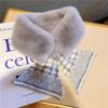 Small Scarf Imitation Rabbit Fur High End White Collar Plush Scarf for Women Autumn and Winter Cross Scarf Cute Versatile Student Collar