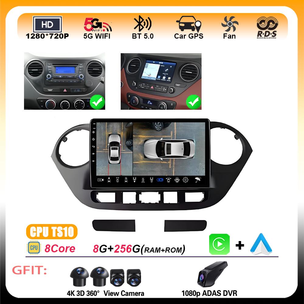 Autoradio Android 15 pour Hyundai Grand i10 i 10 2013 2014 2015 2016 2017 2018 Carplay Auto Lecteur Vidéo Multimédia Unité Principale BT