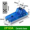 63A 220V Blue Transparent Single-Throw Load Isolator Knife Switch for Single/Two-Phase Household Use.