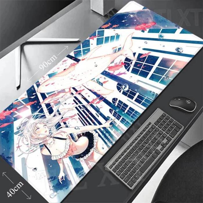Gamer Mousepad Whale Anime Mouse Pad Large Mouse Mat Natural Rubber Desk Rug Office PC Desk Mats Design Mousepads 40x90cm