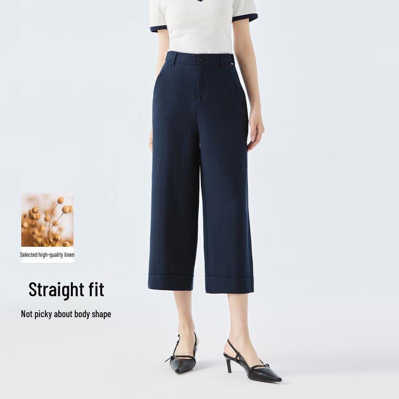 FivePlus Women's Summer Cropped Straight Casual Pants
