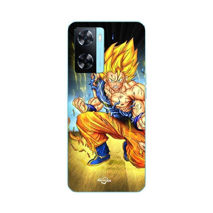 Coque de téléphone - MANIACASE - Oppo A57s 4G - Silicone TPU - Noir - Goku