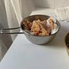 Утолщенная миска из нержавеющей стали Sus304 с ручкой, винтажный и простой дизайн, золотистого цвета, многоцелевая миска для корейской еды
