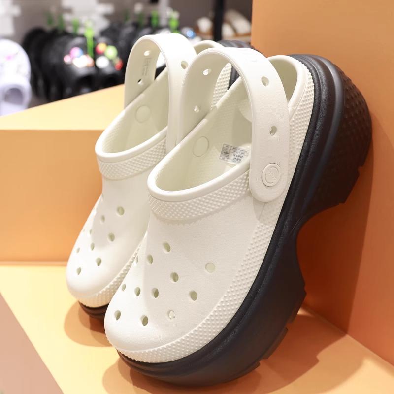 Crocs Унисекс Черно-белые Легкие Круглый Носок Дышащие Уличные Сабо 209347-1HR