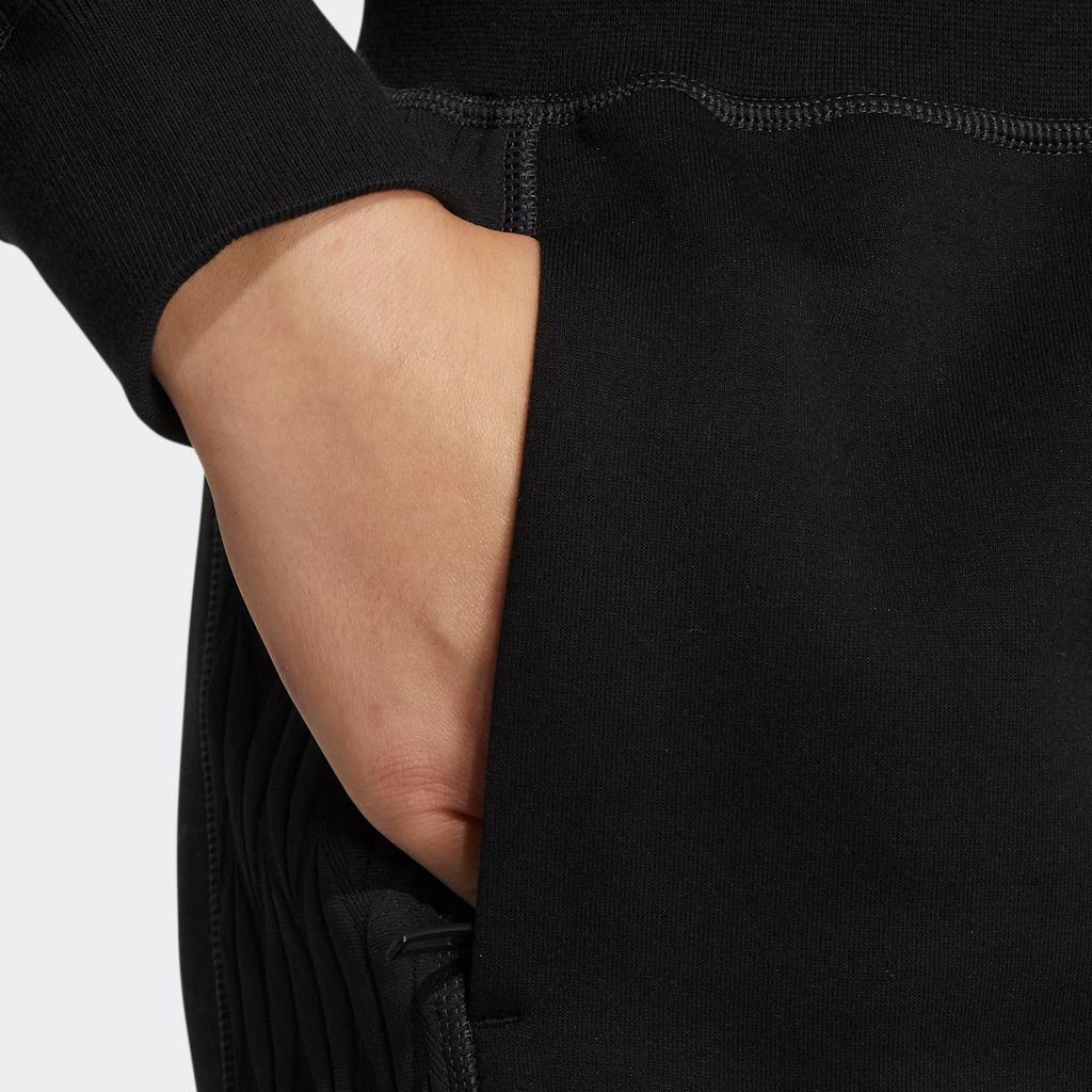 Women's Pants Adidas Knitted Sweatpants Women's Black Moderate Cuffed Pants