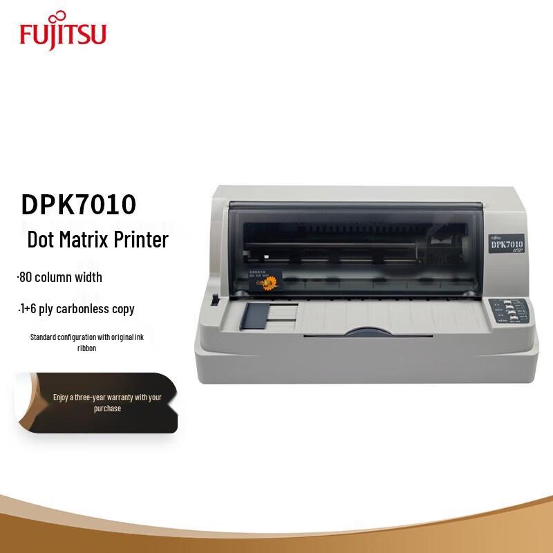 Fujitsu DPK7010 24-Pin 80-Column Flatbed Dot Matrix Printer CN plug (adapter included)