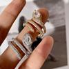 2025 Adjustable Multilayer Snake Ring with Zircon Diamonds for Women