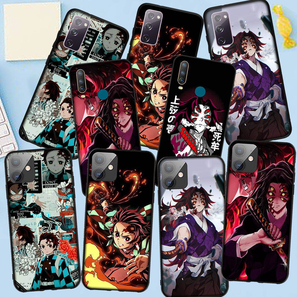 Phone Case for iPhone 17 16 15 Plus Huawei P30 P20 Lite Redmi Note 14 12 11 13 Pro Max OPPO A60 A80 A40 A18 A38 Kokushibo Tanjirou Demon Slayer Cover