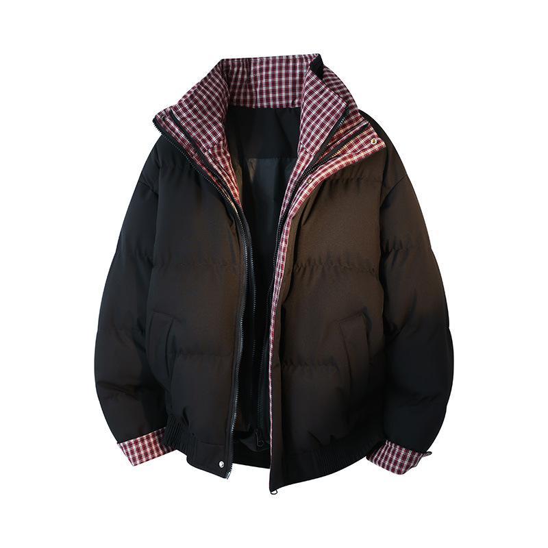 Men Faux Layered Thick Warm Winter Cotton Jacket Loose Trendy