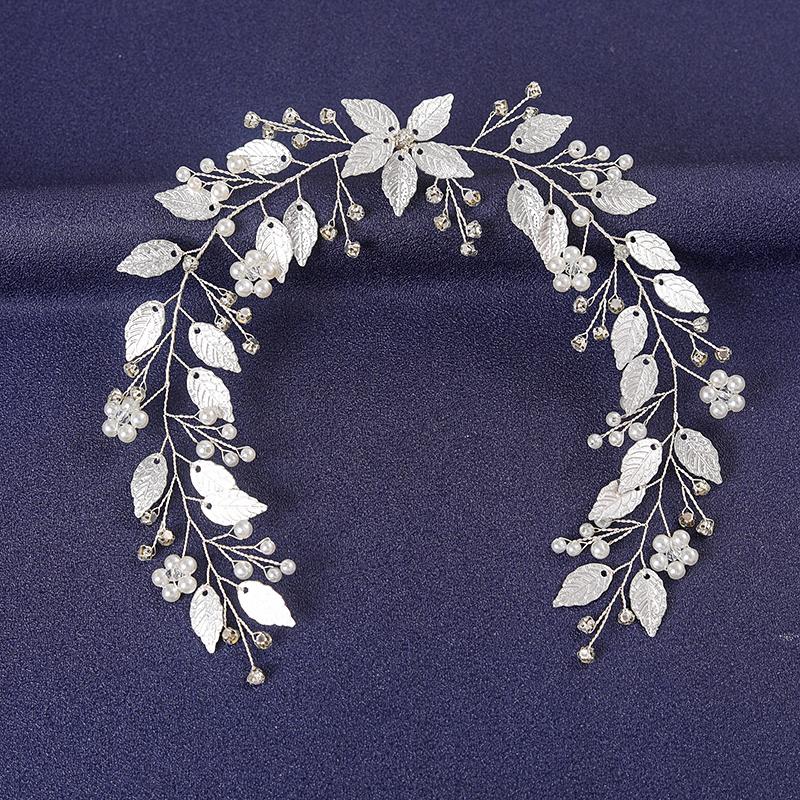 Серебристый цвет Кристальная повязка для волос для женщин Выпускной Жемчуг Стразы Ободок Свадебные аксессуары для волос Ювелирные изделия Ободок Тиары